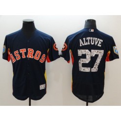 MLB Houston Astros 27 Jose Altuve Navy 2018 Spring Training Flex Base Men Jersey