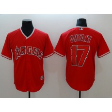 MLB Los Angeles Angels 17 Shohei Ohtani Red Cool Base Stitched Men Jersey