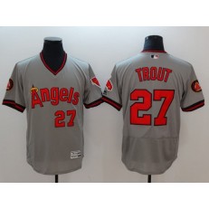 MLB Los Angeles Angels of Anaheim 27 Mike Trout Grey Flexbase Authentic Collection Cooperstown Stitched Men Jersey