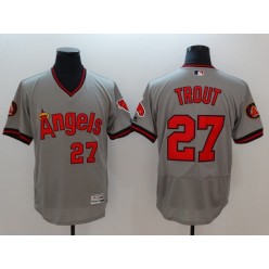 MLB Los Angeles Angels of Anaheim 27 Mike Trout Grey Flexbase Authentic Collection Cooperstown Stitched Men Jersey