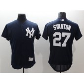 MLB New York Yankees 27 Giancarlo Stanton Navy Flexbase Stitched Men Jersey