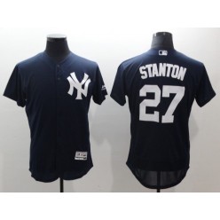 MLB New York Yankees 27 Giancarlo Stanton Navy Flexbase Stitched Men Jersey
