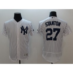 MLB New York Yankees 27 Giancarlo Stanton White Flexbase Stitched Men Jersey