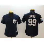 MLB New York Yankees 99 Aaron Judge Navy 2018 Spring Training Cool Base Women Jersey