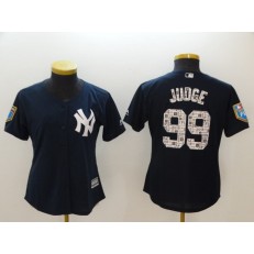 MLB New York Yankees 99 Aaron Judge Navy 2018 Spring Training Cool Base Women Jersey