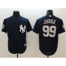 MLB New York Yankees 99 Aaron Judge Navy Blue 2018 Spring Training Authentic Cool Base Game Stitched Men Jersey