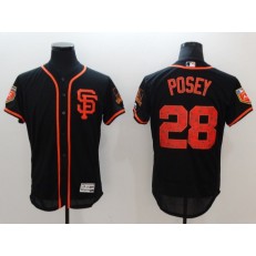 MLB San Francisco Giants 28 Buster Posey Black 2018 Spring Training Authentic Flex Base Stitched Men Jersey
