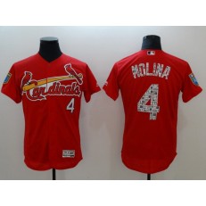 MLB St. Louis Cardinals 4 Yadier Molina Red 2018 Spring Training Authentic Flex Base Stitched Men Jersey