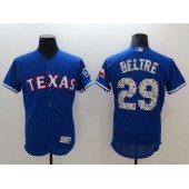 MLB Texas Rangers 29 Adrian Beltre Blue 2018 Spring Training Authentic Flex Base Stitched Men Jersey