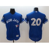 MLB Toronto Blue Jays 20 Josh Donaldson Blue 2018 Spring Training Authentic Flex Base Stitched Men Jersey