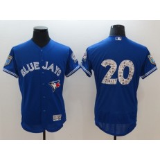 MLB Toronto Blue Jays 20 Josh Donaldson Blue 2018 Spring Training Authentic Flex Base Stitched Men Jersey