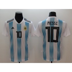 Argentina 10 Messi Home 2018 FIFA World Cup Thailand Soccer Men Jersey