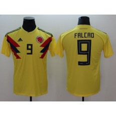 Colombia 9 Radamel Falcao Home 2018 FIFA World Cup Thailand Soccer Men Jersey