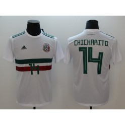 Mexico 14 Chicharito Away 2018 FIFA World Cup Thailand Soccer Men Jersey