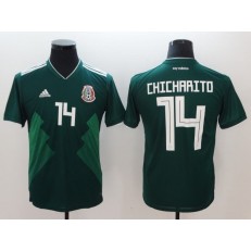 Mexico 14 Chicharito Home 2018 FIFA World Cup Thailand Soccer Men Jersey