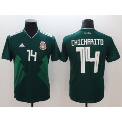 Mexico 14 Chicharito Home 2018 FIFA World Cup Thailand Soccer Men Jersey