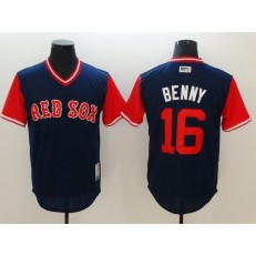 MLB Boston Red Sox 16 Andrew Benintendi Benny Majestic Navy 2017 Players Weekend Authentic Men Jersey