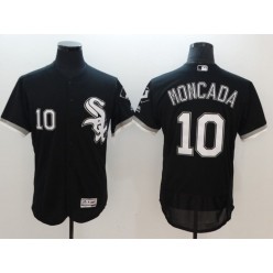 MLB Chicago White Sox 10 Yoan Moncada Black Flexbase Men Jersey