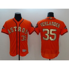 MLB Houston Astros 35 Justin Verlander Orange 2018 Gold Program Flex Base Men Jersey