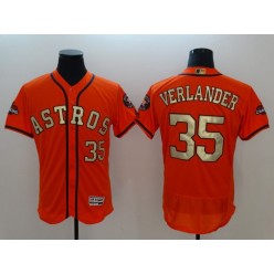 MLB Houston Astros 35 Justin Verlander Orange 2018 Gold Program Flex Base Men Jersey
