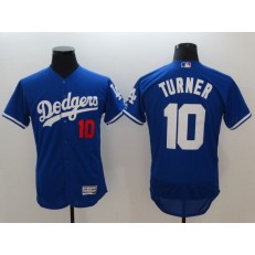 MLB Los Angeles Dodgers 10  Justin Turner Royal Flexbase Majestic Men Jersey