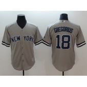 MLB New York Yankees 18 Didi Gregorius Gray Cool Base Men Jersey