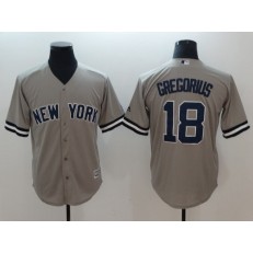 MLB New York Yankees 18 Didi Gregorius Gray Cool Base Men Jersey