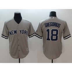 MLB New York Yankees 18 Didi Gregorius Gray Cool Base Men Jersey