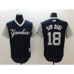MLB New York Yankees 18 Didi Gregorius Sir Didi Majestic Navy 2017 Players Weekend Men Jersey