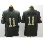 Men Nike New England Patriots 11 Julian Edelman With New Logo Green Salute To Service Limited NFL Jersey