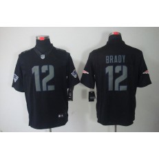Men Nike New England Patriots 12 Tom Brady Black Impact Men Limited NFL Jersey