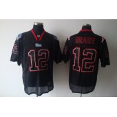 Men Nike New England Patriots 12 Tom Brady Lights Out Black Elite NFL Jersey