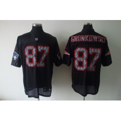 Men Nike New England Patriots 87 Rob Gronkowski Black Static Elite NFL Jersey