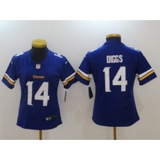 Women Nike Minnesota Vikings 14 Stefon Diggs Purple Vapor Untouchable Limited NFL Jersey