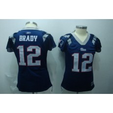 Women Nike New England Patriots 12 Tom Brady Navy Reebok Field Flirt NFL Jersey