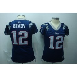 Women Nike New England Patriots 12 Tom Brady Navy Reebok Field Flirt NFL Jersey