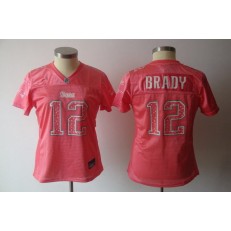 Women Nike New England Patriots 12 Tom Brady Pink Static NFL Jersey