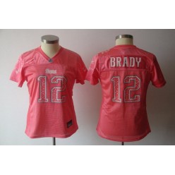 Women Nike New England Patriots 12 Tom Brady Pink Static NFL Jersey