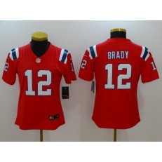 Women Nike New England Patriots 12 Tom Brady Red Vapor Untouchable Limited NFL Jersey