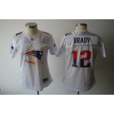 Women Nike New England Patriots 12 Tom Brady White 2011 Fem Fan NFL Jersey