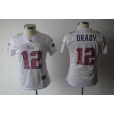 Women Nike New England Patriots 12 Tom Brady White Static NFL Jersey