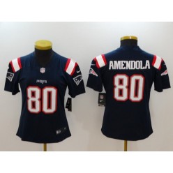 Women Nike New England Patriots 80 Danny Amendola Navy Color Rush Limited NFL Jersey