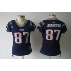 Women Nike New England Patriots 87 Rob Gronkowski Navy Reebok Field Flirt NFL Jersey