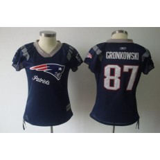 Women Nike New England Patriots 87 Rob Gronkowski Navy Reebok Throwback Field Flirt NFL Jersey