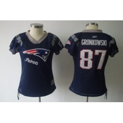 Women Nike New England Patriots 87 Rob Gronkowski Navy Reebok Throwback Field Flirt NFL Jersey