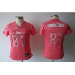 Women Nike New England Patriots 87 Rob Gronkowski Pink Static NFL Jersey