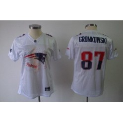 Women Nike New England Patriots 87 Rob Gronkowski White 2011 Fem Fan NFL Jersey