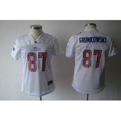 Women Nike New England Patriots 87 Rob Gronkowski White Static NFL Jersey