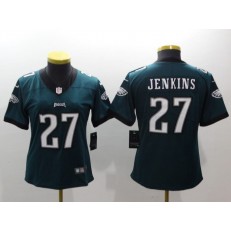 Women Nike Philadelphia Eagles 27 Malcolm Jenkins Midnight Green Vapor Untouchable Limited NFL Jersey