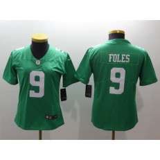 Women Nike Philadelphia Eagles 9 Nick Foles Green Vapor Untouchable Limited NFL Jersey